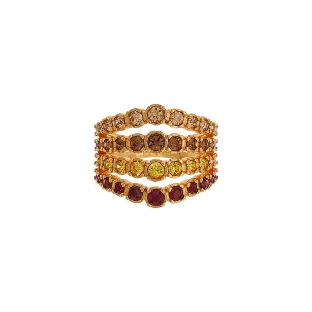 Oscar De La Renta Round Rhinestone Ring